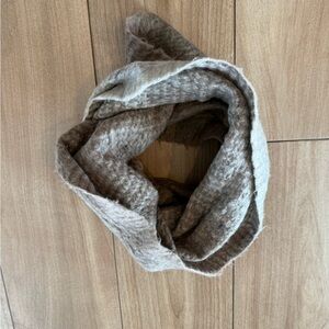 Steve Madden Cozy Knit Infinity Scarf in Beige and Gray